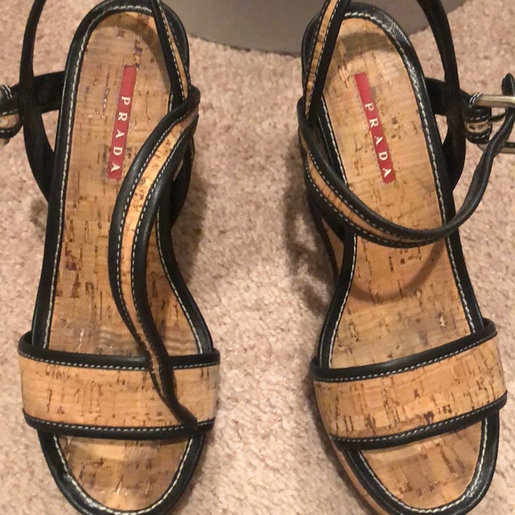 Wedge heel cork Prada Sandal - Picture 1 of 7